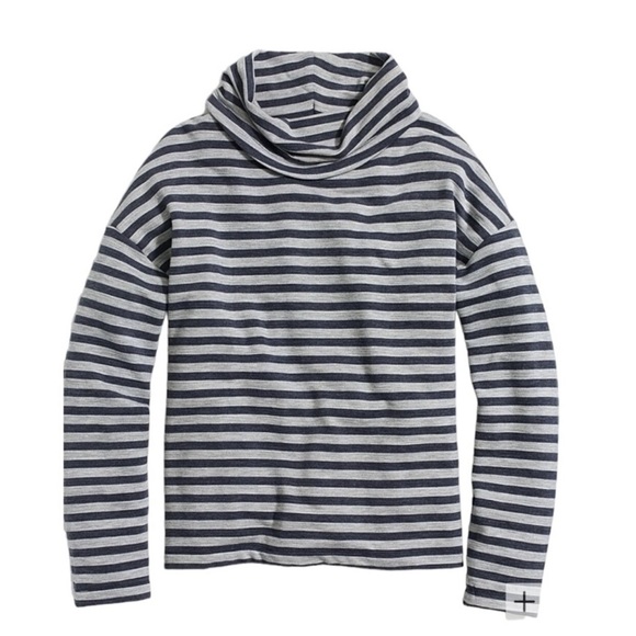 J. Crew Striped tunnelneck pullover sweatshirt - Picture 1 of 7